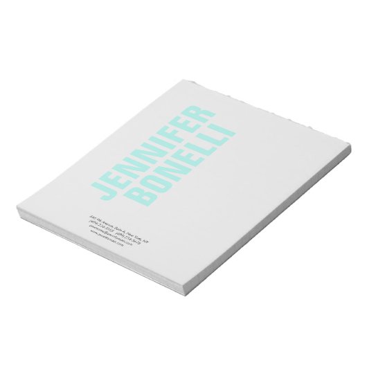 Professioneel minimalistisch modern krachtig blauw notitieblok (Linkerzijde)