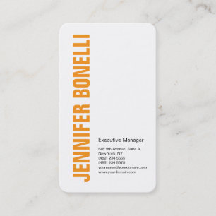 Professioneel minimalistisch modern krachtig oranj visitekaartje