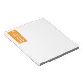 Professioneel minimalistisch modern oranje wit notitieblok (Schuin)