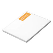 Professioneel minimalistisch modern oranje wit notitieblok (Linkerzijde)