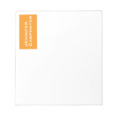 Professioneel minimalistisch modern oranje wit notitieblok (Voorkant)