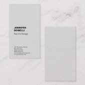 Professioneel, minimalistisch, modern platinumgrij visitekaartje (Voorkant / Achterkant)