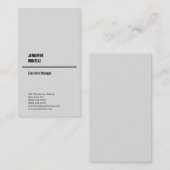 Professioneel, minimalistisch, modern platinumgrij visitekaartje (Voorkant / Achterkant)
