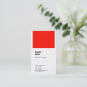 Professioneel, minimalistisch, modern rood wit visitekaartje (Staand voorkant)