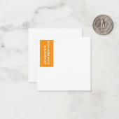 Professioneel minimalistisch modern sinaasappel wi notitiekaartje (Voorkant / Achterkant in situ)