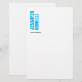 Professioneel minimalistisch modern stevig blauw w briefpapier (Voorkant / Achterkant)