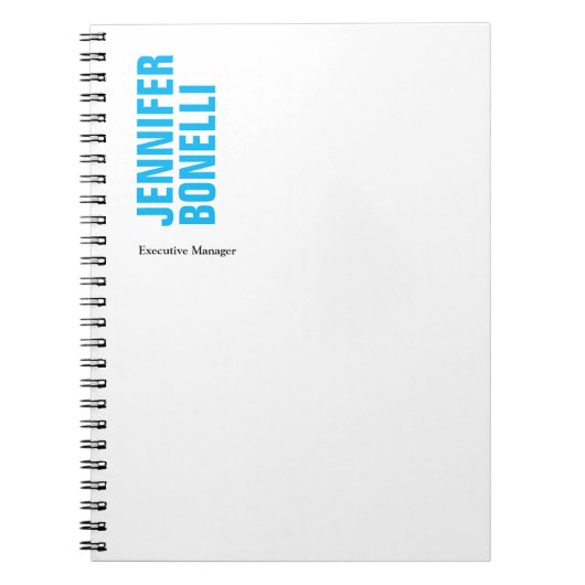 Professioneel minimalistisch modern stevig blauw w notitieboek (Voorkant)