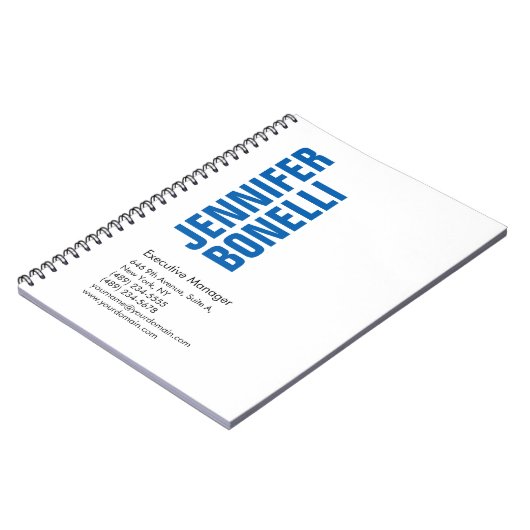 Professioneel minimalistisch modern strak blauw wi notitieboek (Linkerzijde)