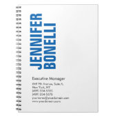 Professioneel minimalistisch modern strak blauw wi notitieboek (Voorkant)