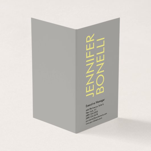 Professioneel minimalistisch modern strak grijs ge visitekaartje (Buitenkant)