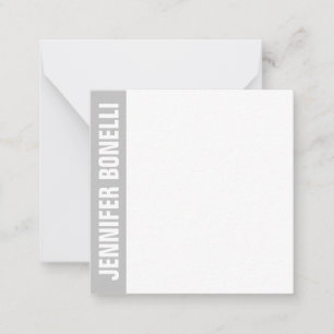 Professioneel minimalistisch modern strak grijs wi notitiekaartje