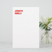 Professioneel minimalistisch modern strak rood wit briefpapier (Staand voorkant)