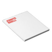 Professioneel minimalistisch modern strak rood wit notitieblok (Schuin)