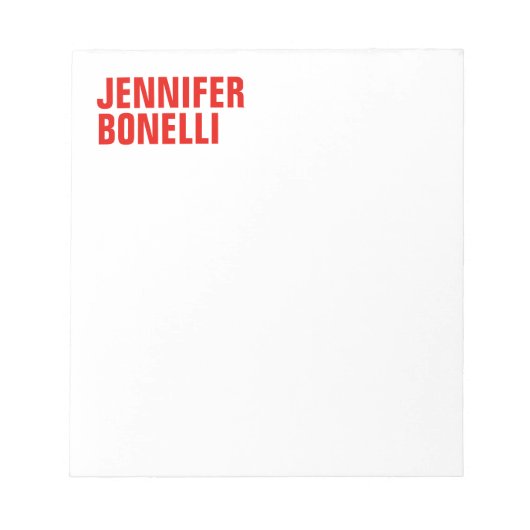 Professioneel minimalistisch modern strak rood wit notitieblok (Voorkant)