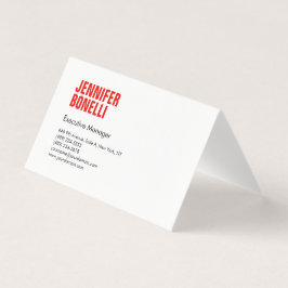 Professioneel minimalistisch modern strak rood wit visitekaartje