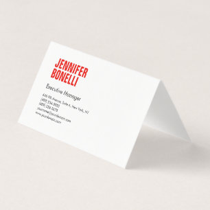 Professioneel minimalistisch modern strak rood wit visitekaartje