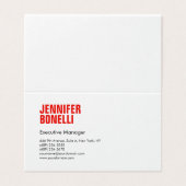 Professioneel minimalistisch modern strak rood wit visitekaartje (Buitenkant ongevouwen)