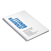 Professioneel minimalistisch modern strakblauw wit notitieboek (Rechterzijde)
