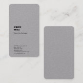 Professioneel, minimalistisch, modern trendy grijs visitekaartje (Voorkant / Achterkant)