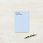 Professioneel minimalistisch modern trendy lichtbl post-it® notes (Op bureau)