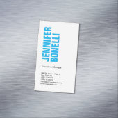 Professioneel minimalistisch modern vet blauw wit magnetisch visitekaartje (Voorbeeld)