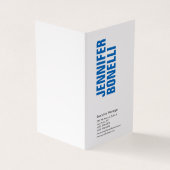 Professioneel minimalistisch modern vet blauw wit visitekaartje (Buitenkant)