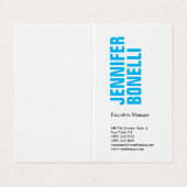 Professioneel minimalistisch modern vet blauw wit visitekaartje (Buitenkant ongevouwen)