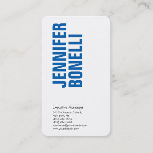 Professioneel minimalistisch modern vet blauw wit visitekaartje