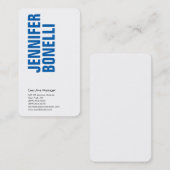 Professioneel minimalistisch modern vet blauw wit visitekaartje (Voorkant / Achterkant)