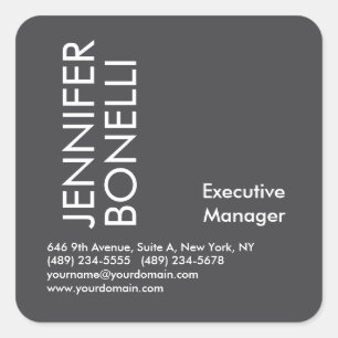 Professioneel minimalistisch modern vet grijze tek vierkante sticker