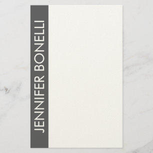 Professioneel minimalistisch modern vet naam grijs briefpapier