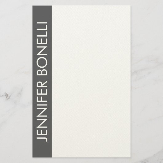 Professioneel minimalistisch modern vet naam grijs briefpapier (Voorkant)