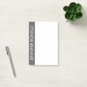 Professioneel minimalistisch modern vet naam grijs post-it® notes (Kantoor)