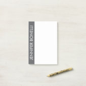 Professioneel minimalistisch modern vet naam grijs post-it® notes (Op bureau)