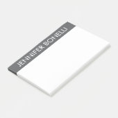 Professioneel minimalistisch modern vet naam grijs post-it® notes (Schuin)