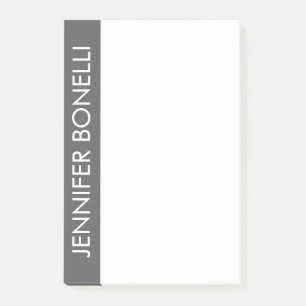 Professioneel minimalistisch modern vet naam grijs post-it® notes