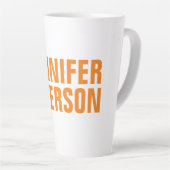 Professioneel, minimalistisch, modern, vet oranje latte mok (Rechterhoek)