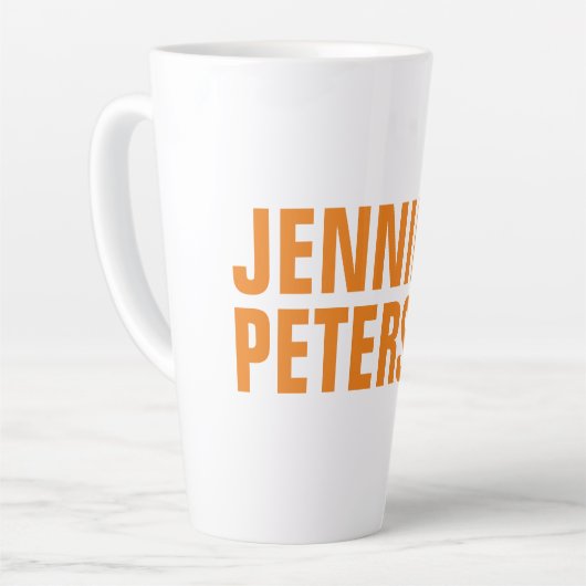 Professioneel, minimalistisch, modern, vet oranje  latte mok (Linkerhoek)