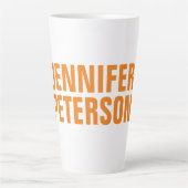 Professioneel, minimalistisch, modern, vet oranje  latte mok (Voorkant)