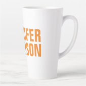 Professioneel, minimalistisch, modern, vet oranje latte mok (Rechts)