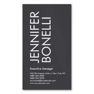 Professioneel minimalistisch modern vet tekst grij magnetisch visitekaartje