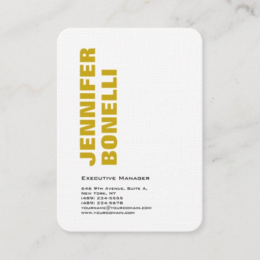 Professioneel minimalistisch modern vet visitekaartje (Voorkant)