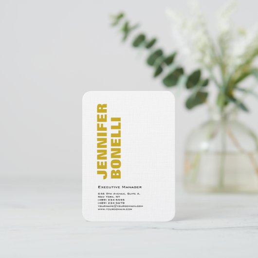 Professioneel minimalistisch modern vet visitekaartje (Staand voorkant)