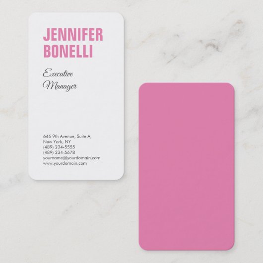 Professioneel, minimalistisch, modern, vet wit, ro visitekaartje (Voorkant / Achterkant)