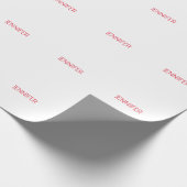 Professioneel minimalistisch modern wit rood naam cadeaupapier (Hoek)