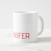 Professioneel minimalistisch modern wit rood naam grote koffiekop (Voorkant rechts)