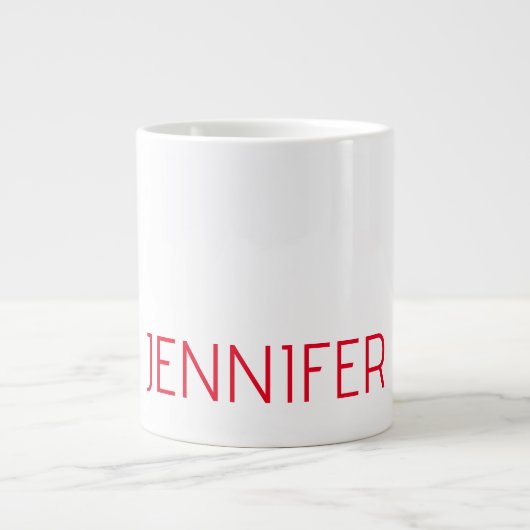 Professioneel minimalistisch modern wit rood naam grote koffiekop (Voorkant)