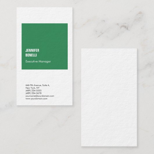 Professioneel, minimalistisch, modern zee groen wi visitekaartje (Voorkant / Achterkant)