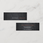 Professioneel minimalistisch modern zwart chassis mini visitekaartje (Voorkant / Achterkant)