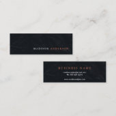 Professioneel minimalistisch modern zwart krijtbor mini visitekaartje (Voorkant / Achterkant)